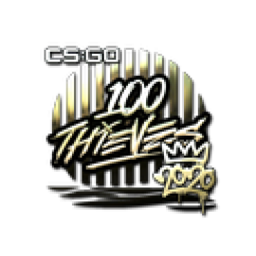 Наклейка | 100 Thieves (золотая) | РМР 2020